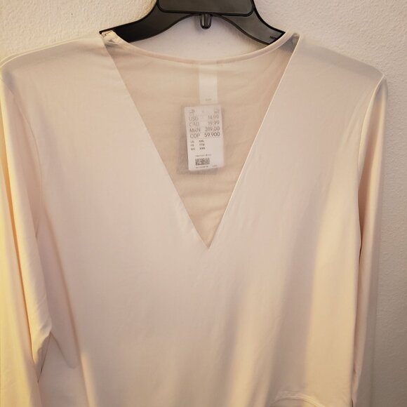 H&M Mesh Insert Cream Long Sleeve Bodysuit Size XL NWT - Picture 5 of 8